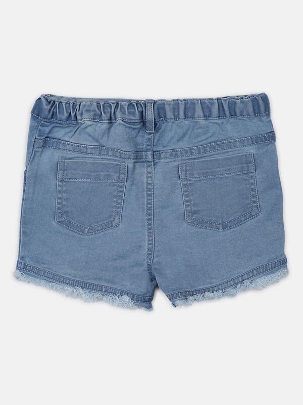 Denim Shorts -Floral image number 1